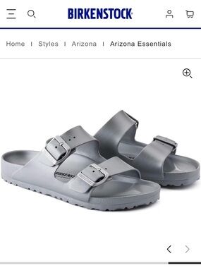 Birkenstock Arizona Eva Metallic Silver Sandals